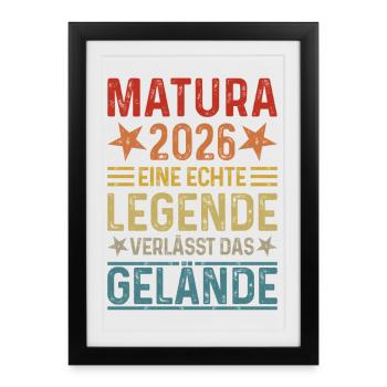 Matura 2026 Une légende quitte le site - Affiche encadrée (27 × 37 cm) - noir - Devant