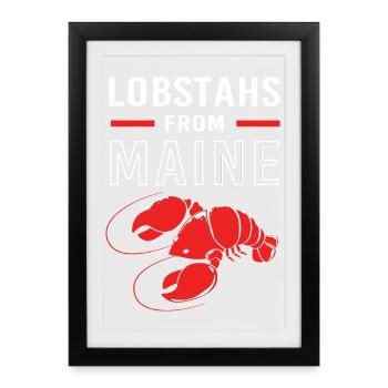 Crawfish Seafood Maine Lobster Lobster - Framed poster (27 × 37 cm) - black - Front