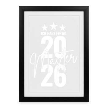 Maîtrise 2026 J’ai terminé - Affiche encadrée (27 × 37 cm) - noir - Devant