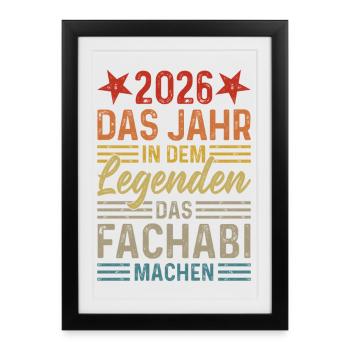2026 L’année où les légendes obtiennent leur diplôme de fin d’études secondaires - Affiche encadrée (27 × 37 cm) - noir - Devant