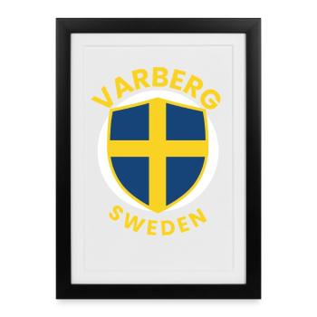 Swedish Shield Flag Emblem - Framed poster (27 × 37 cm) - black - Front