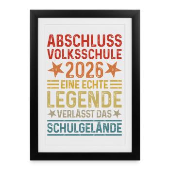 Graduation 2026 elementary school - Framed poster (27 × 37 cm) - black - Front