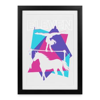 11th Birthday Horses Gymnast Vaulting Gift - Framed poster (27 × 37 cm) - black - Front