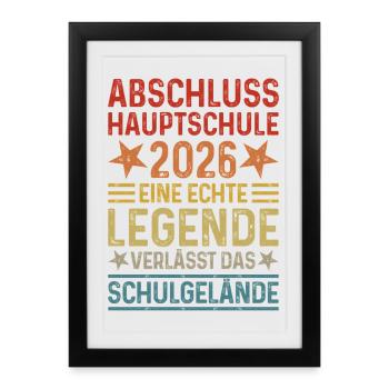 Certificat de fin d’études secondaires 2026 - Affiche encadrée (27 × 37 cm) - noir - Devant