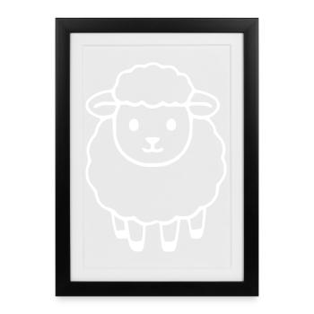 Mouton mouton agneau - Affiche encadrée (27 × 37 cm) - noir - Devant