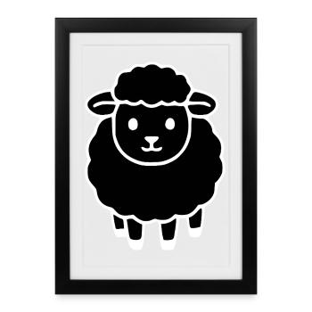 Mouton noir - Affiche encadrée (27 × 37 cm) - noir - Devant