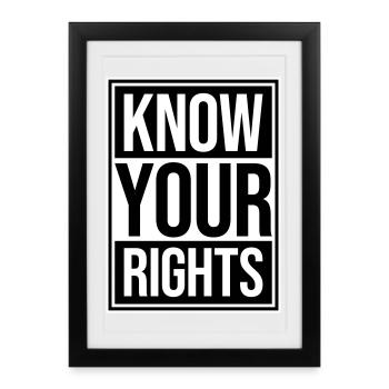 Know Your Rights Activism Justice Freedom - Framed poster (27 × 37 cm) - black - Front