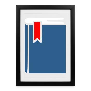 Book Icon Icon Blue - Framed poster (27 × 37 cm) - black - Front