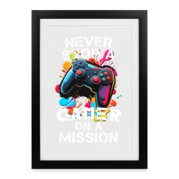 Gamer gaming enthusiast video games console funny - Framed poster (27 × 37 cm) - black - Front