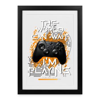 Gamer gaming enthusiast video games console funny - Framed poster (27 × 37 cm) - black - Front