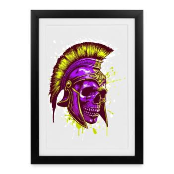 Casque de crâne spartiate Spartan - Affiche encadrée (27 × 37 cm) - noir - Devant