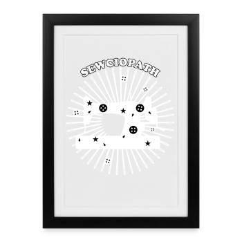 Sewing Machine Design - White - Framed poster (27 × 37 cm) - black - Front