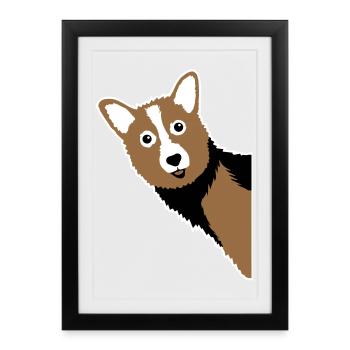 Corgi Cuckoo – Parfait pour tous les propriétaires de chiens - Affiche encadrée (27 × 37 cm) - noir - Devant