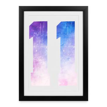 numéro 11 – Cadeau anniversaire 11 ans - Affiche encadrée (27 × 37 cm) - noir - Devant