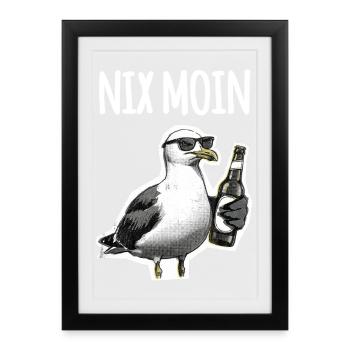 Funny Saying Northern Germany Seagull Beer - Framed poster (27 × 37 cm) - black - Front