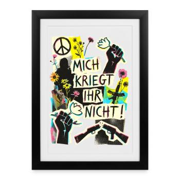 Frieden Demo Gegen Krieg - Gerahmtes Poster (27 × 37 cm) - Schwarz - Vorne