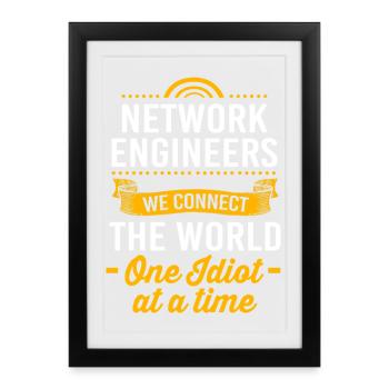 Network Engineer Programmer Computer Scientist - Framed poster (27 × 37 cm) - black - Front