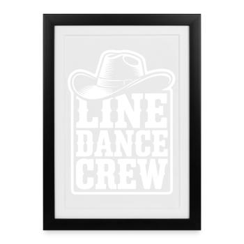 LineDance Crew Logo - Affiche encadrée (27 × 37 cm) - noir - Devant