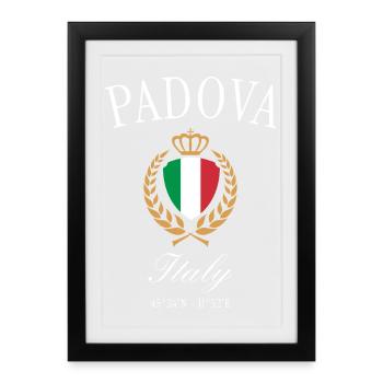 Padua Italien Wappen Krone – Reise Souvenir - Gerahmtes Poster (27 × 37 cm) - Schwarz - Vorne