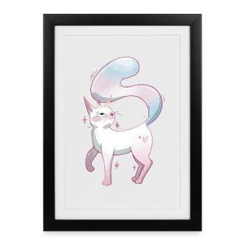 Cute cat trans pride - Framed poster (27 × 37 cm) - black - Front