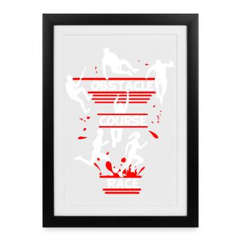 Obstacle Course Race – Line Obstacle Design - Framed poster (27 × 37 cm) - black - Front
