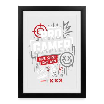 Pro Gamer No Mercy Style - Framed poster (27 × 37 cm) - black - Front