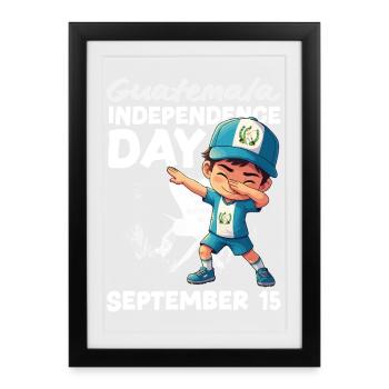 Guatemala Flag T-Shirt Pride & Home Chapín - Framed poster (27 × 37 cm) - black - Front