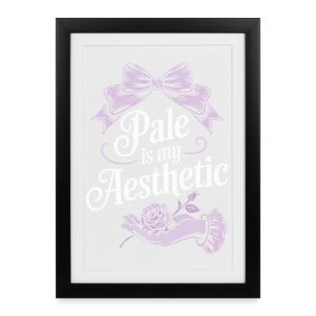 Pale Aesthetic Script with Bow - Framed poster (27 × 37 cm) - black - Front