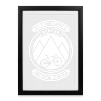 Vélo - Cyclisme - VTT - Affiche encadrée (27 × 37 cm) - noir - Devant