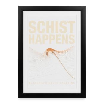 Schiefer geschieht Wellenmetamorphe Kunst - Gerahmtes Poster (27 × 37 cm) - Schwarz - Vorne