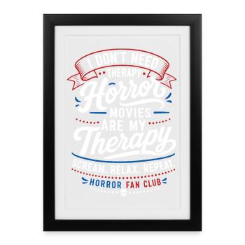Horror Therapy Movie Night Design - Framed poster (27 × 37 cm) - black - Front