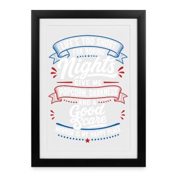 Good Scare Horror Night Quote - Framed poster (27 × 37 cm) - black - Front