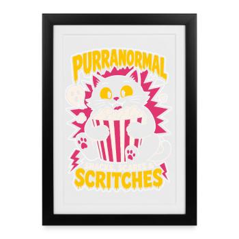 Griffes Purranormales Chat Horreur - Affiche encadrée (27 × 37 cm) - noir - Devant