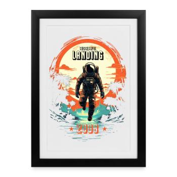 T-shirt d’astronaute 18e anniversaire 2008 - Affiche encadrée (27 × 37 cm) - noir - Devant