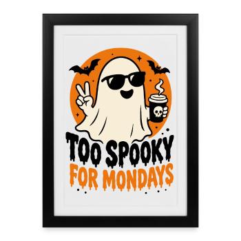 Café Fantôme pour les lundis d’Halloween - Affiche encadrée (27 × 37 cm) - noir - Devant