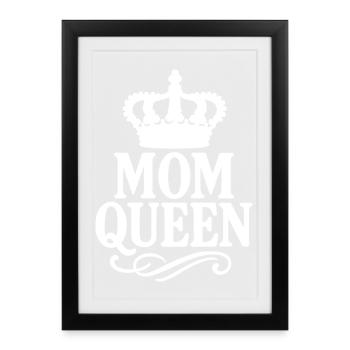 Mom Queen – Vintage Crown Statement Design - Framed poster (27 × 37 cm) - black - Front