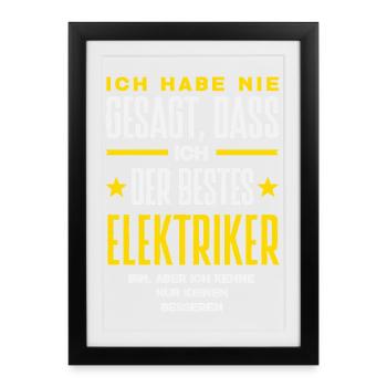Bester Elektriker Beruf Spruch - Gerahmtes Poster (27 × 37 cm) - Schwarz - Vorne