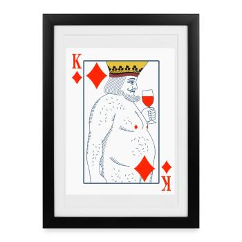 King of Diamonds – Funny Playing Card - Framed poster (27 × 37 cm) - black - Front