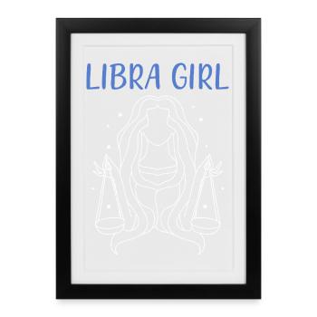 Signe du zodiaque Balance - Affiche encadrée (27 × 37 cm) - noir - Devant