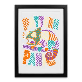 Pattern Panic Chameleon - Framed poster (27 × 37 cm) - black - Front