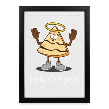 Holy Crêpes ! Design - Affiche encadrée (27 × 37 cm) - noir - Devant