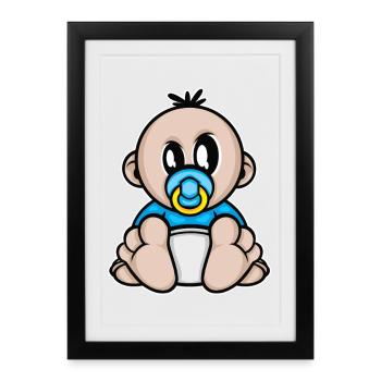 bébé, grossesse - Affiche encadrée (27 × 37 cm) - noir - Devant