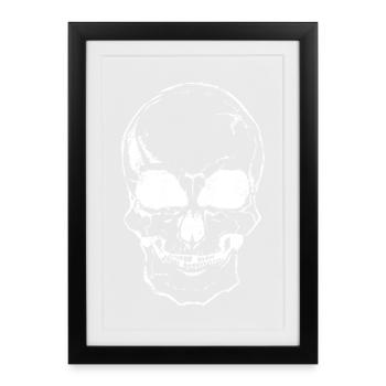 scull chalk white - Framed poster (27 × 37 cm) - black - Front