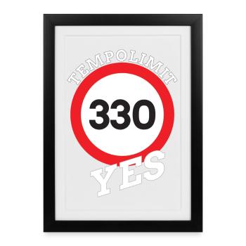 Limite de vitesse, autoroute à limitation de vitesse - Affiche encadrée (27 × 37 cm) - noir - Devant