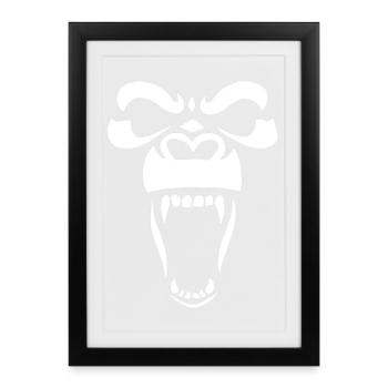 White gorilla - Framed poster (27 × 37 cm) - black - Front