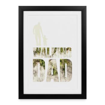 The walking dad  - Affiche encadrée (27 × 37 cm) - noir - Devant