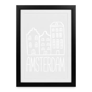 Amsterdam - Framed poster (27 × 37 cm) - black - Front
