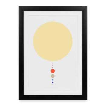 Système solaire minimal - Affiche encadrée (27 × 37 cm) - noir - Devant