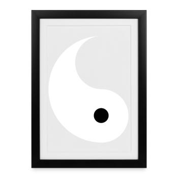 Ying divisé et Yang signes pour les paires Yin Yan - Affiche encadrée (27 × 37 cm) - noir - Devant