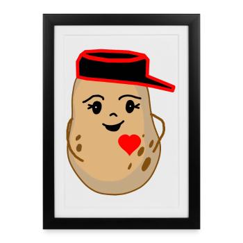 Cordiale pomme de terre Légumes Fantaisie - Affiche encadrée (27 × 37 cm) - noir - Devant